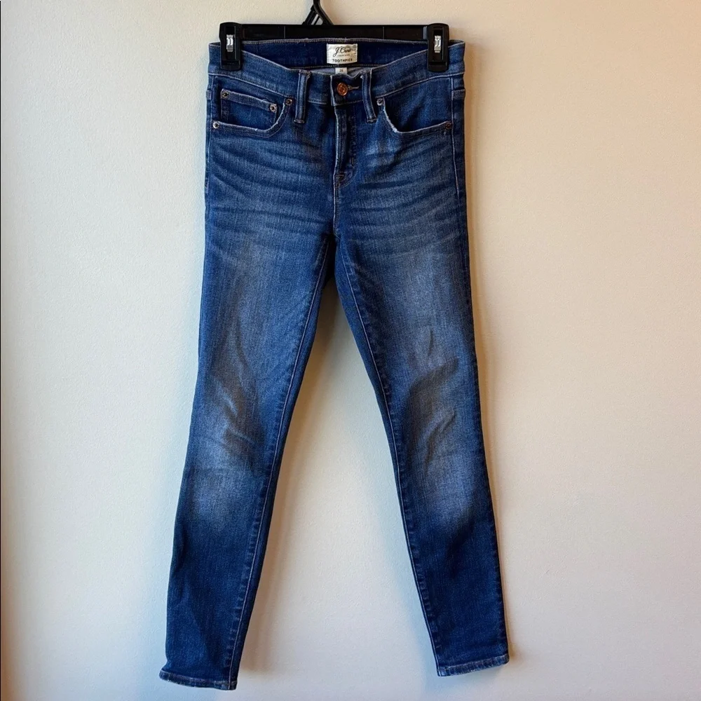 J. Crew Dark Blue Toothpick Jeans 25